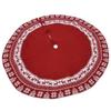 Knitted Christmas Tree Skirt Reusable Xmas Tree Stand Mat Floor Protector Home Party DecorationRed