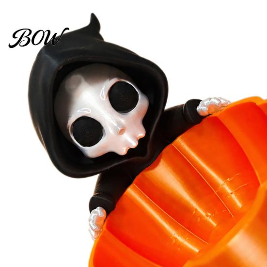 Kreative Halloween-Geschenkideen Süßigkeitenschale, 3D-gedruckter Sensenmann Snackhalter Schale, Gruselige festliche Party Tischdekoration Skelett Servieren