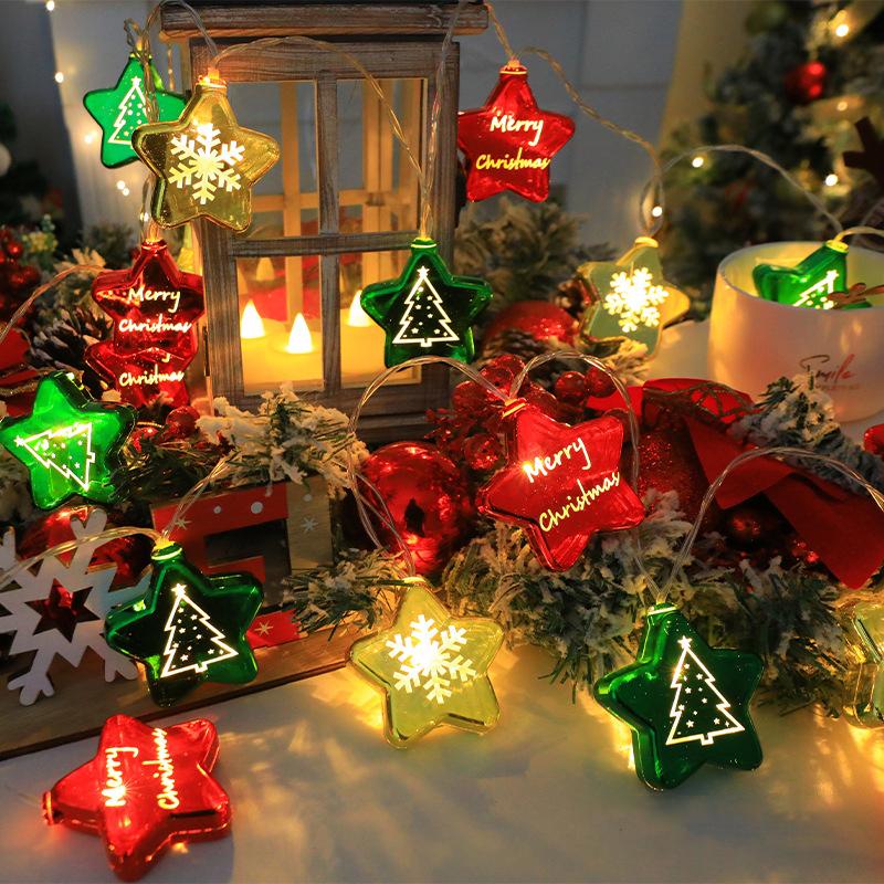 1/3M Christmas Decorative Lights String Christmas Balls Stars Garland Battery-operated Garland Xmas Tree New Year Home Decor