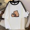 Fat MM Large Size Three-bar Pure Cotton Short-sleeved T-shirt, New Summer Loose Japanese Trendy Brand Half-sleeved Top for Women