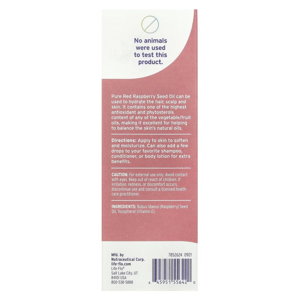 Life-Flo, Pure Red Raspberry Seed Oil, 60Ml (2 Fl Oz)