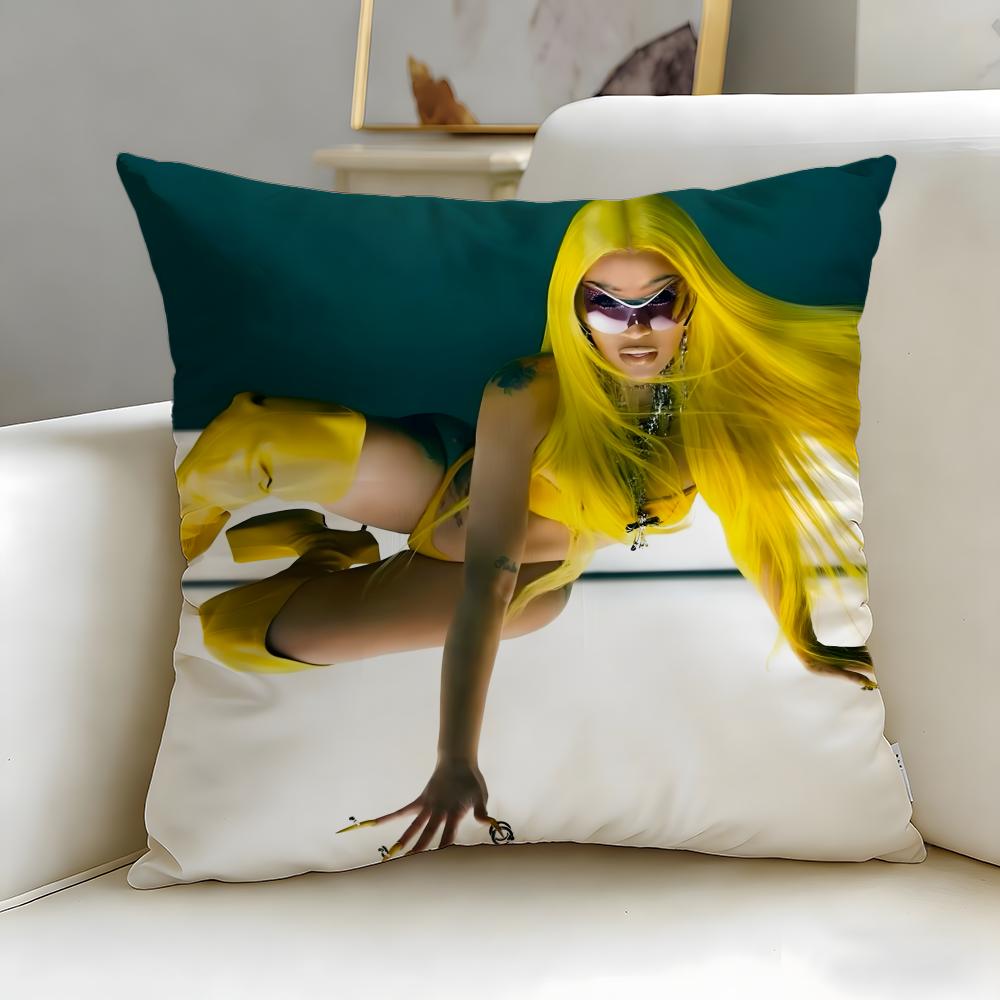 rap artist Cardi B Cushion Cover Soft EasyWash Pillow Case Versatile for Couch Bed Travel and Office