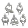 3D Printed Thinker Style Abstract Sculpture, Meditator Statue Collectible Figurines, Home Office Bookshelf Desktop Decor