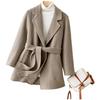 High-End Autumn & Winter Double-Sided Wool Coat: 100% Pure Wool, Tie-Waist, Slimming Mid-Length Outerwear for Women