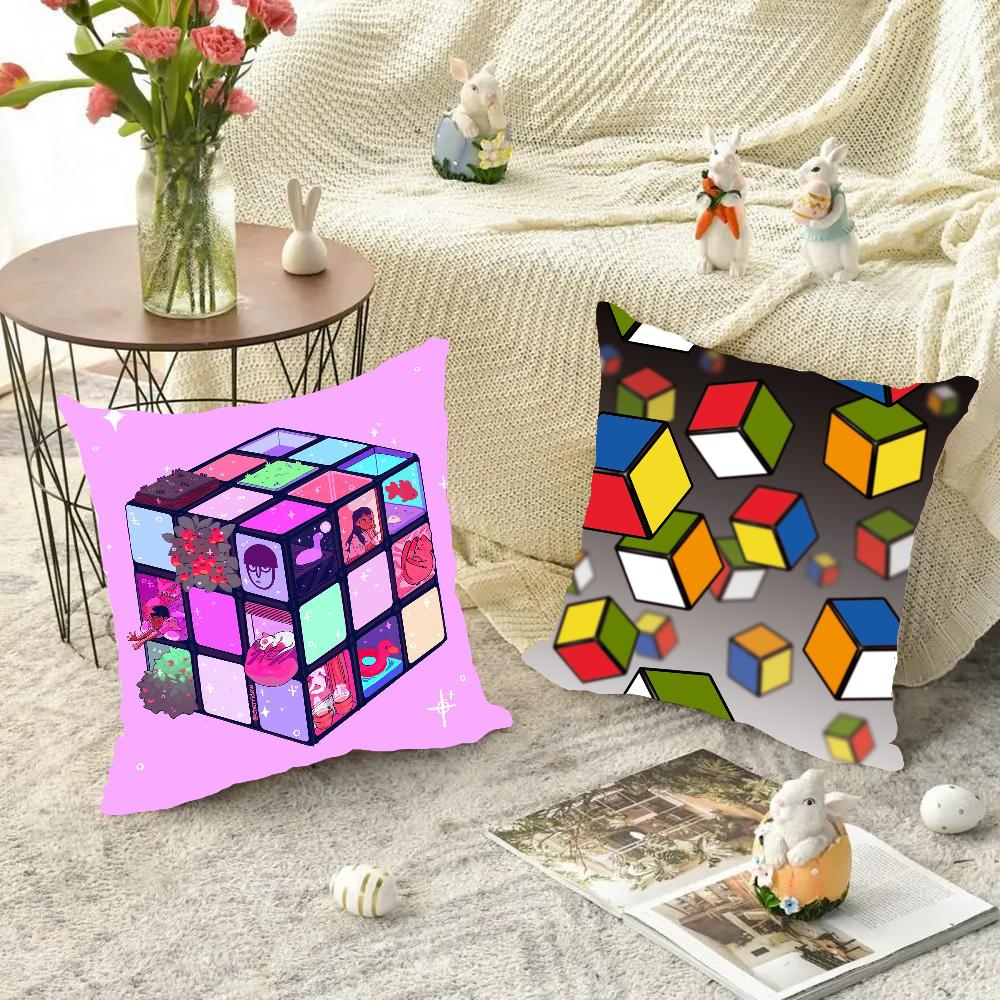 Rubiks Cube Pillow Case Square Pillow Bedroom Sofa Leisure Comfort Cushion Car Living Room Home Decoration 40X40