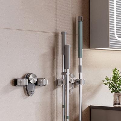 2Pieces Wall Mounted Mop and Broom Holder Compact Broom And Mop Rack Storage Organizers For Garage And Home Garden Use