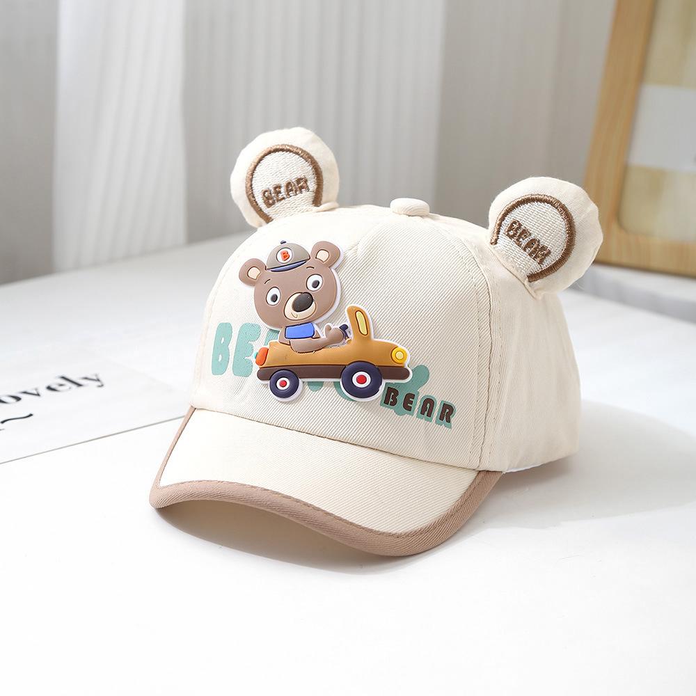 Cute Bear Children Baseball Hat Cartoon Kids Duckbill Hat 1-3Year Boys Girls Outdoor Sunshade Visors Spring Baby Duck Tongue Cap