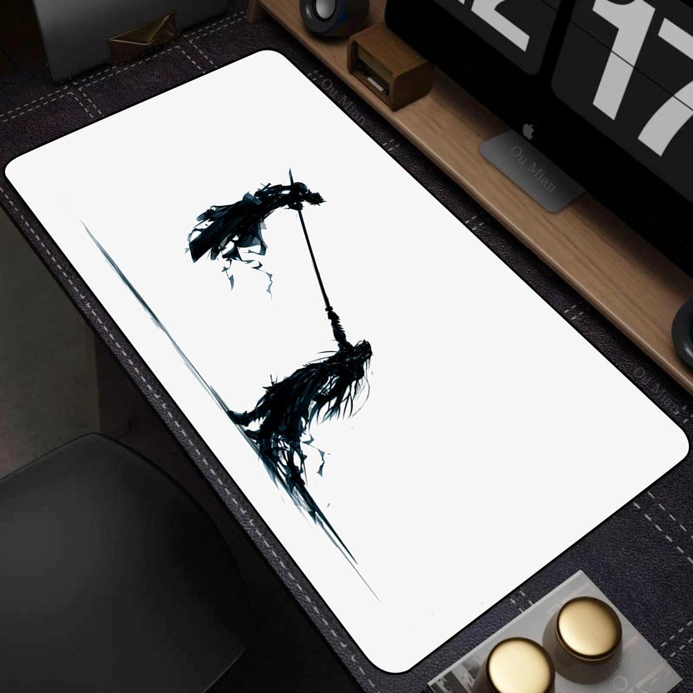 Black Anime Desktop Mat Office PC Gaming Accessories Keyboard Mouse Pad Laptop Final Fantasy Mousepad Gamer Non-slip Carpet Xxl