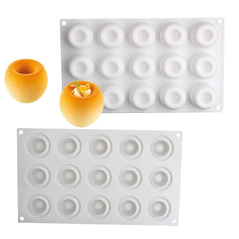 Food Grade Dessert Decorating Tools Top Concave Design Cylindrical Shaped Silicone Cake Mold Kitchen Bakeware Chocolate Mould
