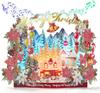 Pop Up Christmas Cards, 3D Musical Lights Up Woodland Winter Holiday Cards