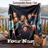 Custom Text Flannel Throw Blanket, Lightweight Cozy Bed Sofa BlanketFoo Fighters