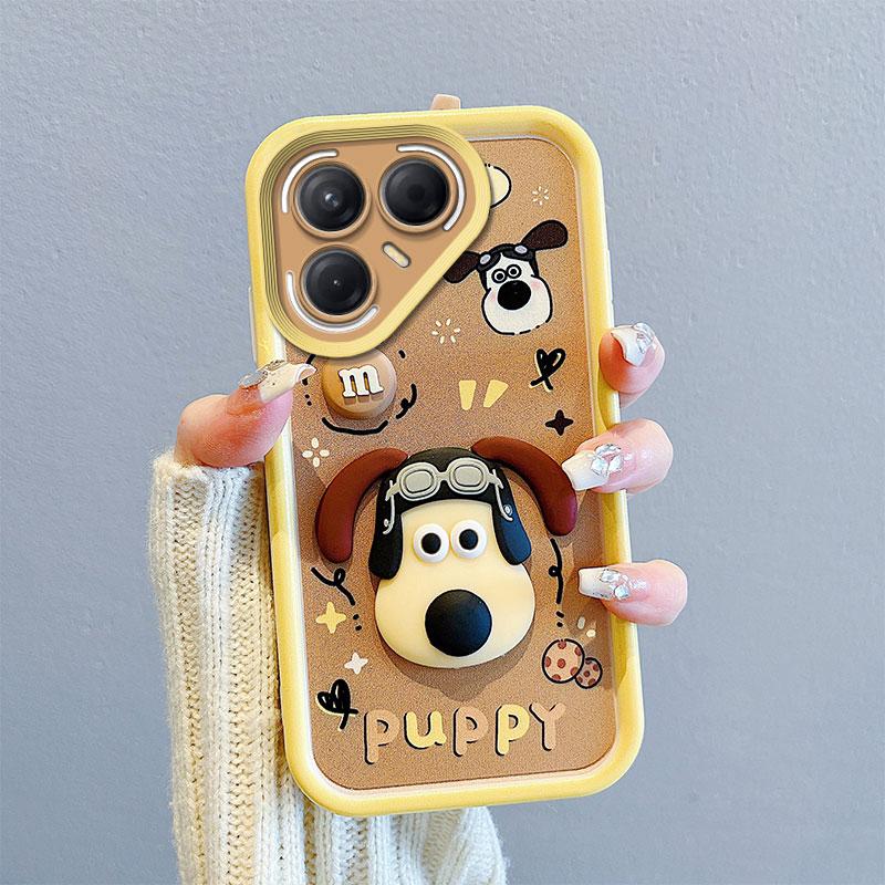 KEYSION Shockproof Case for TECNO Pova 7 Ultra 5G with Lanyard Soft Silicone Cute 3D Cartoon Doll Phone Back Cover for Pova 7 Ultra
