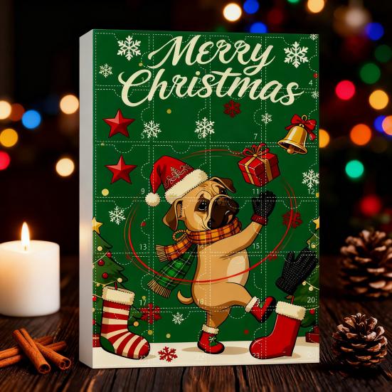 Ημερολόγιο Αφίξεων για Λάτρεις Σκύλων Διακόσμηση Αντίστροφης Μέτρησης 24 Ημερών για τα Χριστούγεννα 2D Επίπεδο Ακρυλικό Κρεμαστό Σκύλου Πολυλειτουργικό