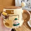 Korean Version of Magnetic Bear Mug Large Capacity with Lid Straw Creative Cup Cute Coffee Cup Drinking Cup Gift