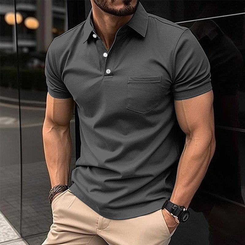 Short-sleeve polo shirt, stylish and comfortable, perfect for casual daily wear.