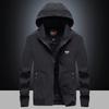 Spring and Autumn New Men's Outdoor Solid Color Elastic Jacket, Middle-aged Large Size Casual Hooded Jacket