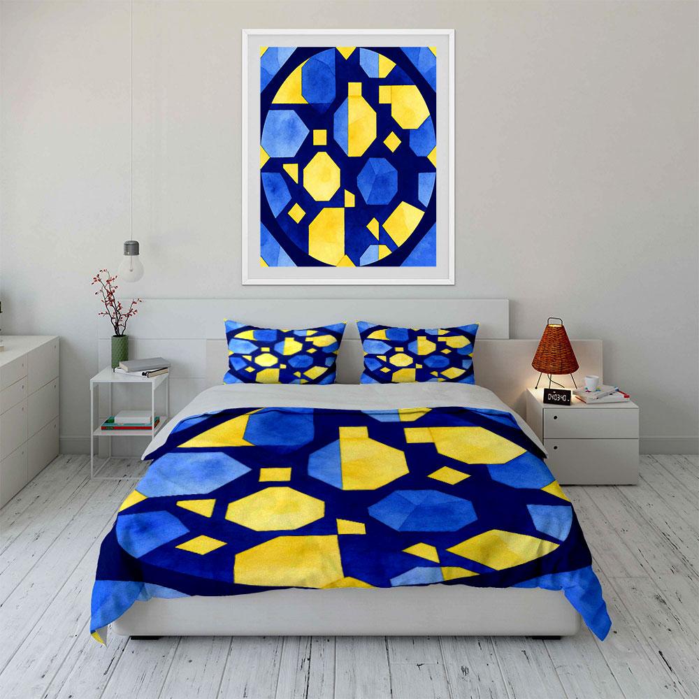 Abstract Geometric Pattern Home Decor Soft Comfortable Duvet Cover Bedding Set Included 1*Duvet Cover & 2*Pillowcases, Gift