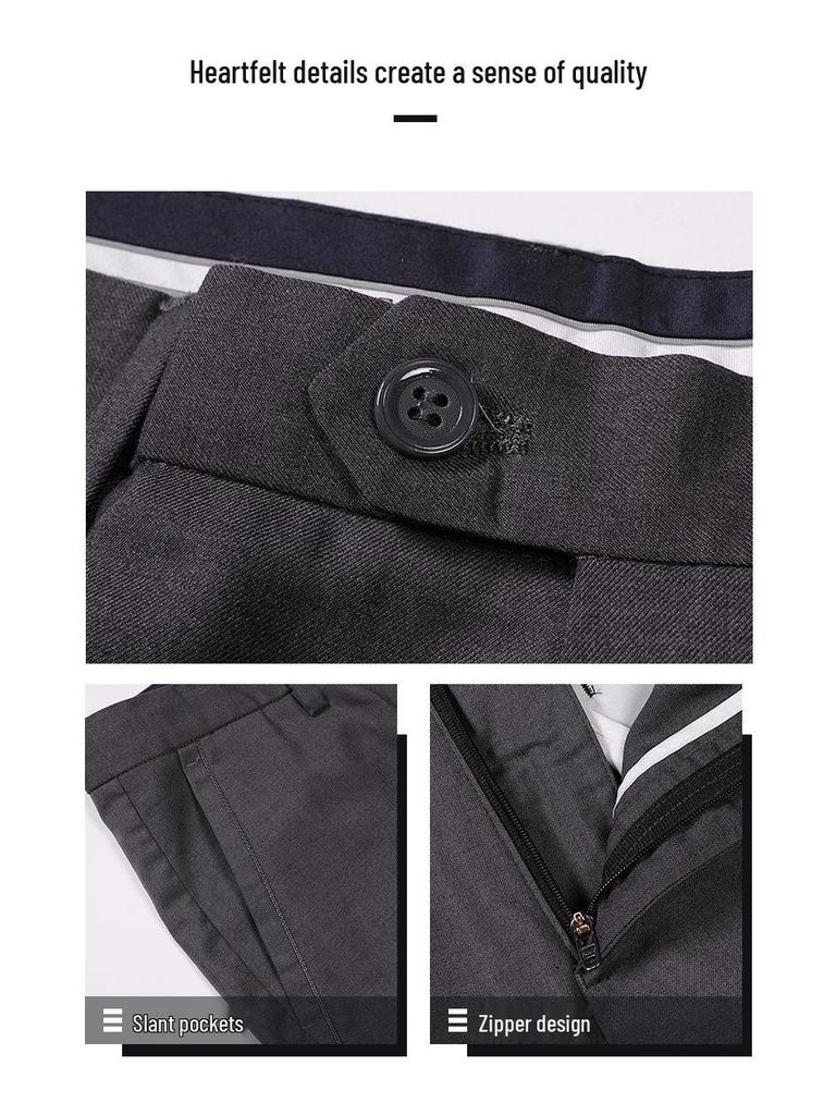 Pánské 2024 Klasické Čtyřsezónní Kalhoty s Rovnou Nohavicí - Business Casual & Profesionální Styl.