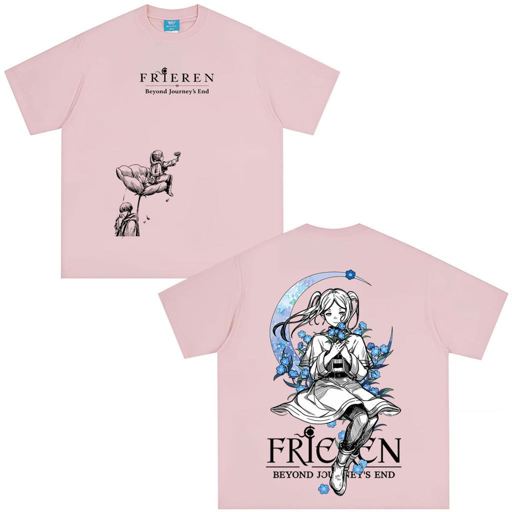 Japanese Anime Frieren Beyond Journey's End Men Women Tshirts Summer Casual Harajuku Short Sleeves T-shirts Summer Couple Tops