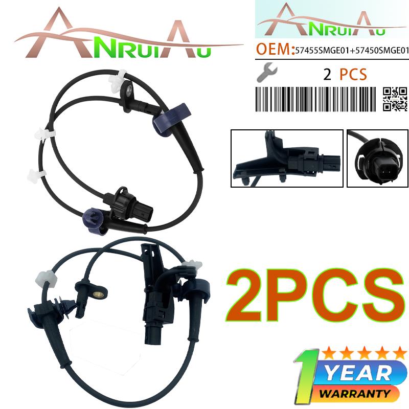 NEW 2PCS Left Front&Right Front 57450SMGE01 ABS Wheel Speed Sensor 57455SMGE01 Compatible with Honda Civic 2005-2017