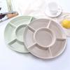 Wheat Straw Round & Square Snack Dish Set: Candy, Nut, Fruit & Pastry Compartments