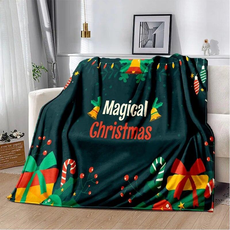 Desene animat Moș Crăciun Pom de Crăciun Fericit Cadou pentru copii Pătură moale de pluș, pătură de flanel Pătură pentru sufragerie dormitor canapea