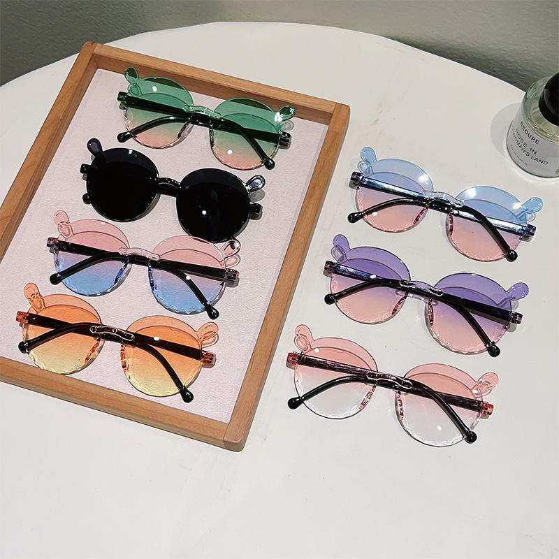 Children's Symmetrical Cute Animal Small Ears Framed Sunglasses Baby Stage Performance Birthday Decorative Sunglasses