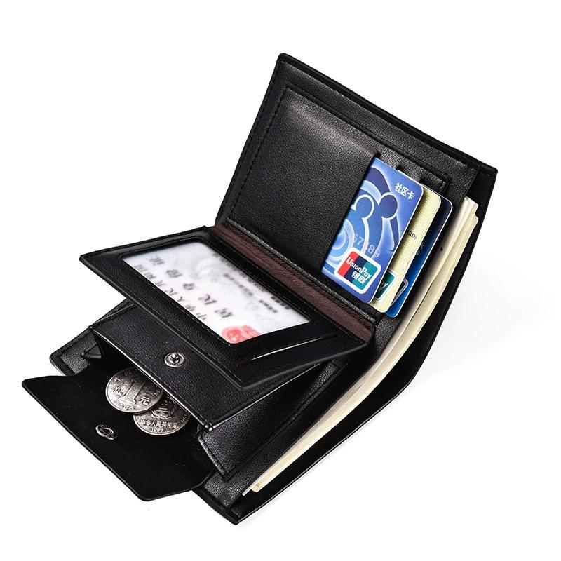 Leather Mens Wallet Premium Product Wallets For Man Short Black Wallet Portefeuille Homme Short Purses