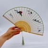 Old Changmen Suzhou Double-Sided Embroidery Folding Fan: Ancient Cheongsam Style for Women