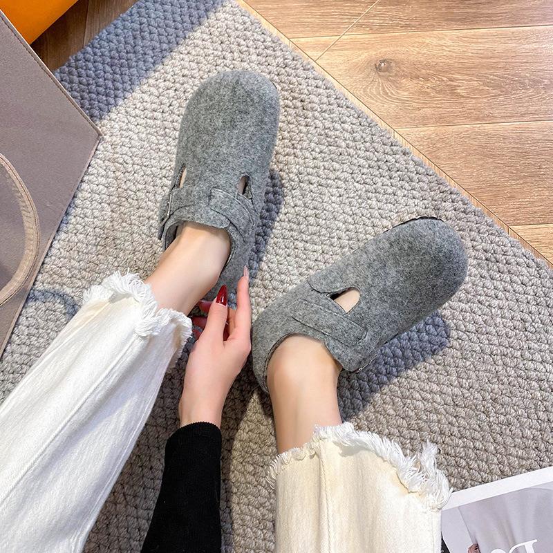 

A267 искусственная шерстяная шерсть теплая ленивый мешок голова пряжка одним словом с пушистой толстой подошвой 35