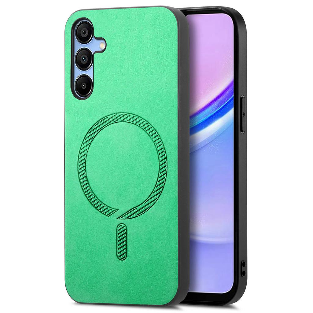 For Samsung Galaxy A15 4G/A15 5G Leather Back Case Compatible with MagSafe Skin-Touch Phone Cover