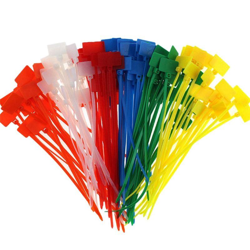 750 Stück 7 Farben Nylon Kabelmarkierer Klettverschluss Kordel Beschriftbar Ethernet-Kabel Reißverschluss Markierungsanhänger Nylon Strommarkierungsetikett-B61B