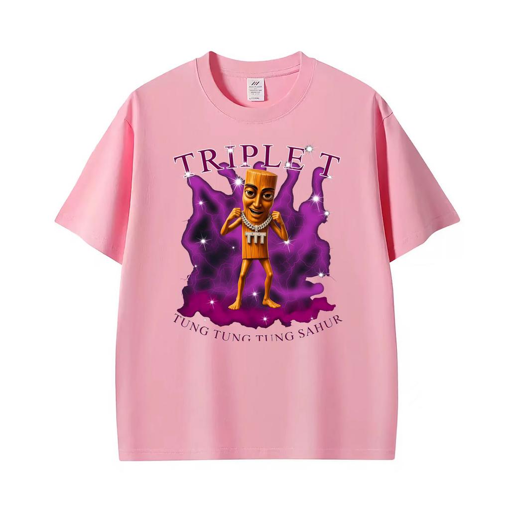 Triple T Funny Tung Tung Tung Sahur Retro Meme Printed T Shirt Unisexs Clothing Gothic Humor Short Sleeve Oversized Loose Tshirts
