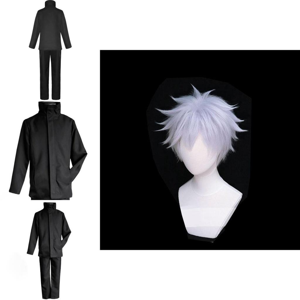 Costume Cosplay di Alta Qualità di Jujutsu Kaisen Gojo Satoru Con Parrucca Elegante Per Uomo
