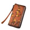 Head Layer Cowhide Long Women's Wallet Retro Embossed Handbag with High-end Feel