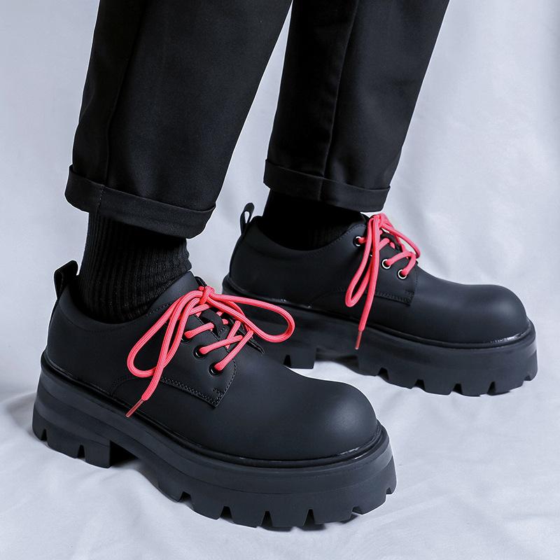 2024 new men's shoes spring and autumn niche casual platform explosion Internet celebrity heightening men's low-top Martin boots 6111-R