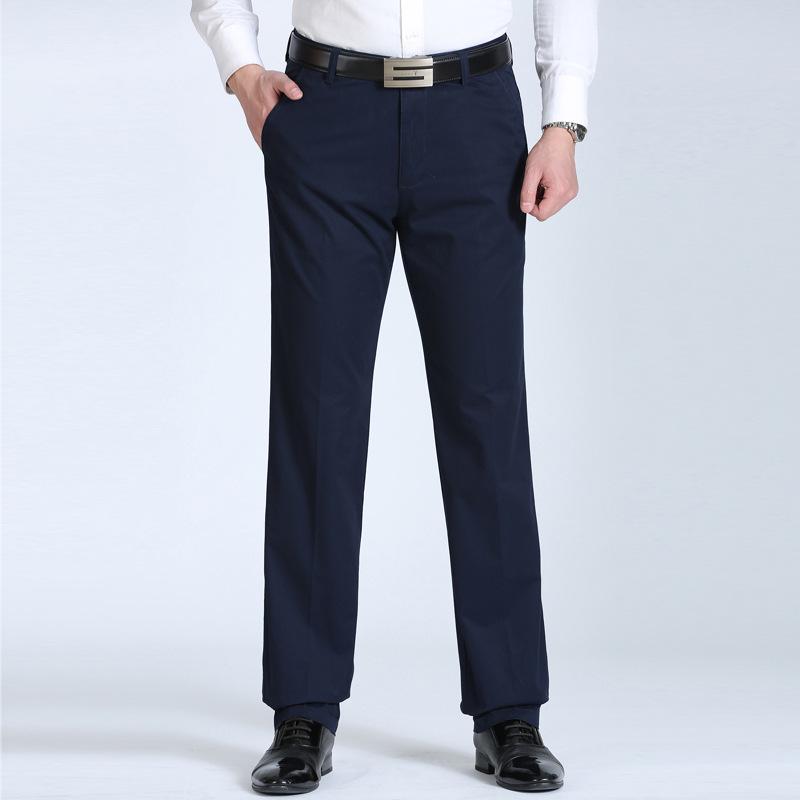 Men's Summer Cotton Casual Pants – Lightweight, Mid-Rise, Straight-Leg, Suitable for Middle-Aged and Elderly