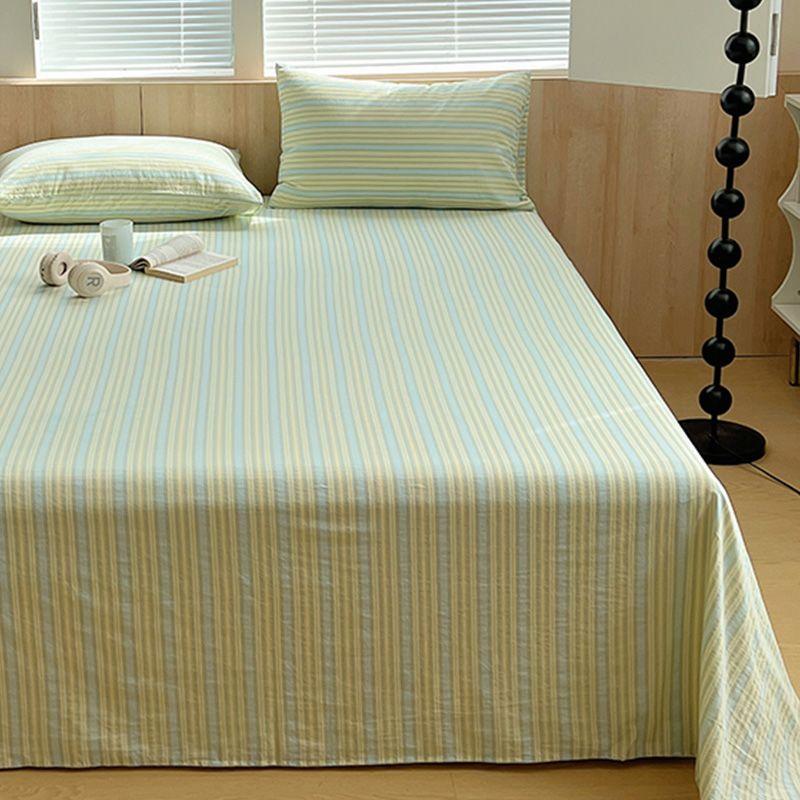 Minimalist Striped Washed Cotton Bed Cover For 1.8m Bed, Household & Student Dormitory