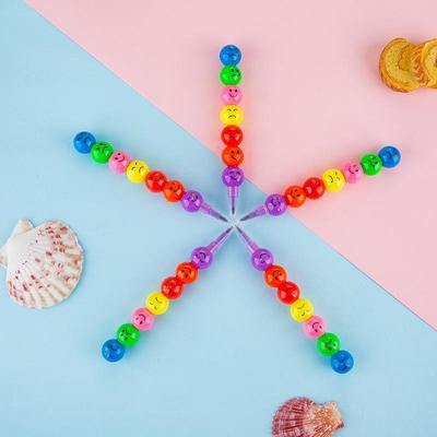Children's Tanghulu 7-Color Crayon Stick: Gourd Shape, Smiley Faces, Cartoon Graffiti Rock Candy Haws