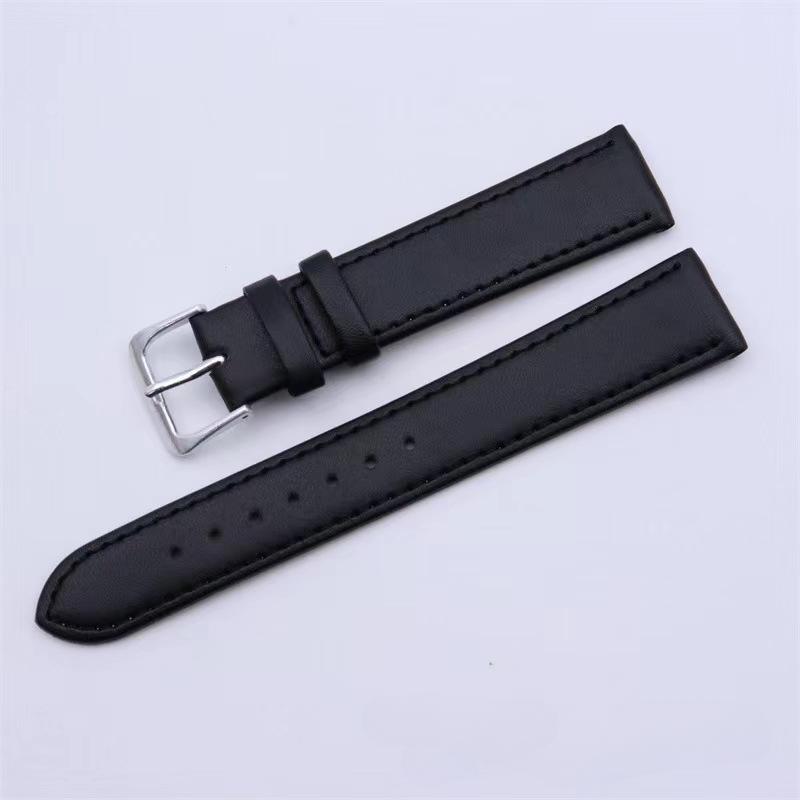 

10мм/12мм/14мм/16мм/18мм/20мм/22мм/24мм Чоловіки Жінки PU шкіра однотонний ремінець для годинника Ремінець для ремінця Ремінець для годинника 20mm чорний