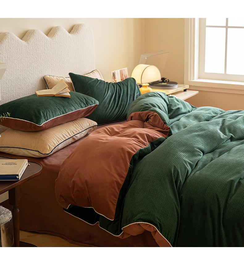 Sleep Grid 210g High Weight Velvet Waffle Four Piece Set
