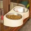 Wall Mounted Cats Watering Bowl Space Saving Height Adjustable Dog Eatting Bowl Double Bowl Neck Protection Pet Feeding Bowl