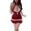 Sex Underwear Leak Back Sexy New Year's Robe Pure Desire Red Christmas Suit Dress Uniform Nightdress