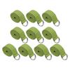 PATIKIL Yoga Stretching 6 Adjustable Yoga Belt with Metal for Fitness and Dark Green Straps, Feet, 10-Pack, Cotton, D-Ring Buckle, Pilates,