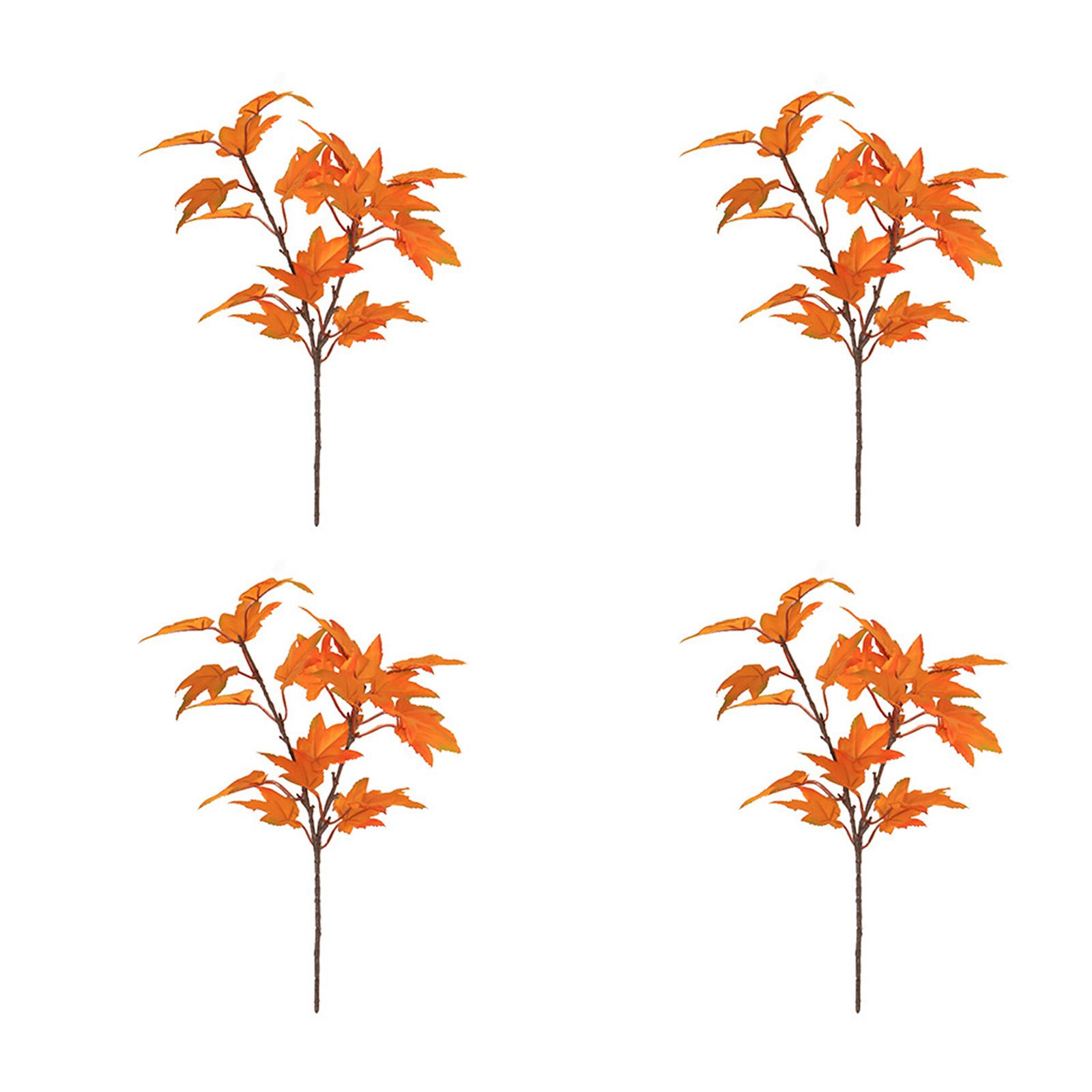

4pcs Simulation Maple Leaf Single Artificial Maple Leaf Flower Arrangement Accessories One Size