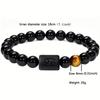 New Twelve Constellation Stretch Bracelet Male Simple Obsidian Engraved Couple Beaded Fashion Commuter Bangle Natural Stone
