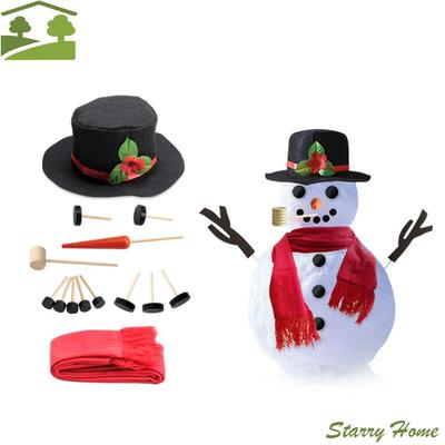 Carrot Noses Xmas Snowman Decorating Kit Dress-up Scarf Snowman Dressing Making Kit DIY Buttons Christmas Snowman Kit Kids Toy