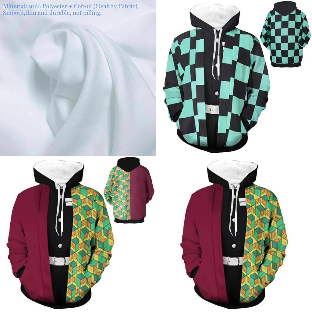 Slayer Kimetsu No Yaiba 3d Hoodie Sweatshirt With Comfortable Soft Material**