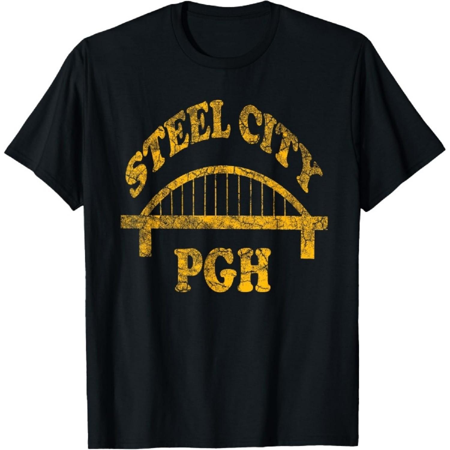

Pittsburgh Steel City Retro PGH Bridge Vintage T-Shirt XXXXXL чорний