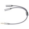 Hodetelefonforlengelseskabel 4-polet Gullbelagt Hann til To Hunn Hodetelefon Y-kabel for Bærbar PC Telefon Datamaskin